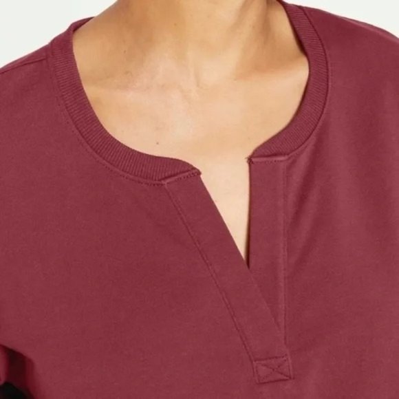 Universal Standard Pima Cotton Core Long Sleeve Terry Notch Sweatshirt - Picture 2 of 8